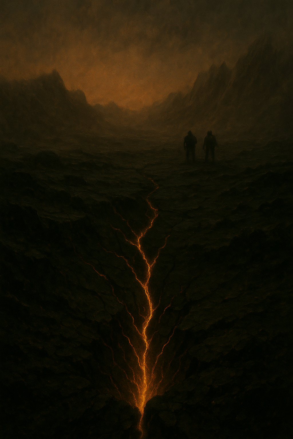 Marslandschaft mit rötlichem Himmel